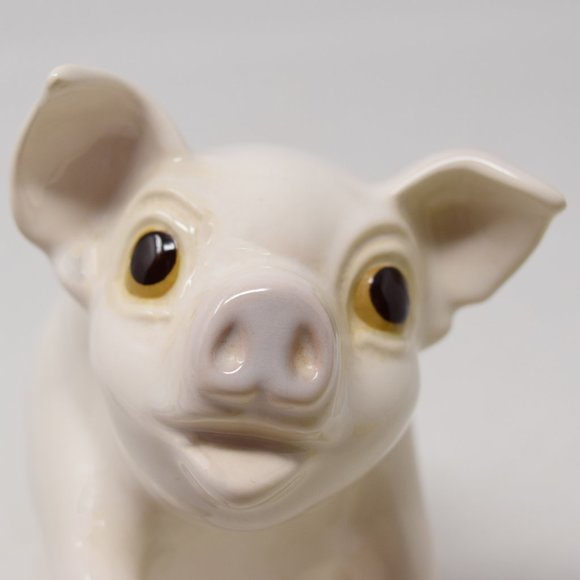 Freeman McFarlin White Pig Ceramic Farm Animal Decor Piglet California Pottery - Picture 1 of 12